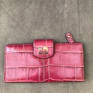 Coach Madison Embossed Croc Skinny Wallet 46632